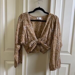 Tan Patterned Women's Top